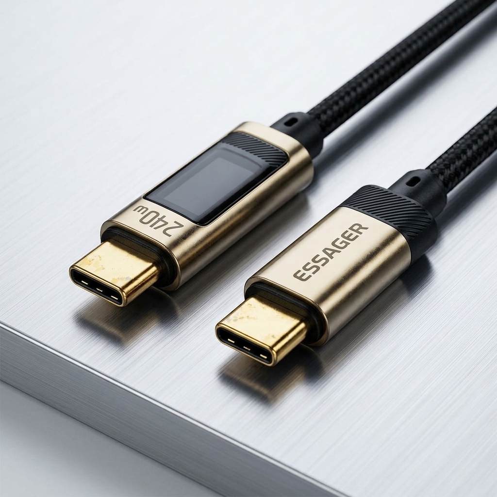 Câble USB-C 240W Essager tressé avec écran d'affichage numérique