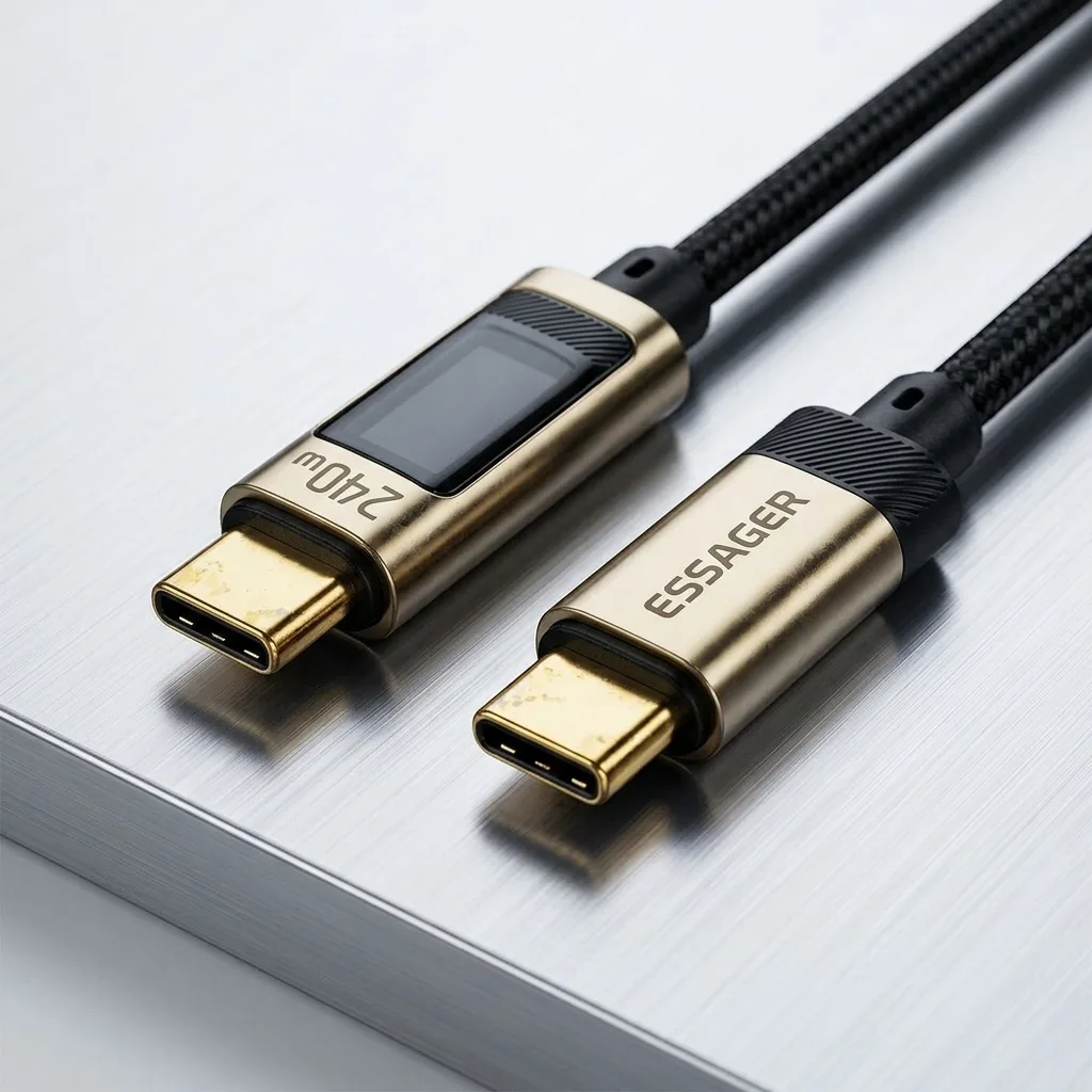 Câble USB-C 240W Essager tressé avec écran d'affichage numérique