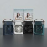 Portable air cooler fan with top water reservoir and carrying handle