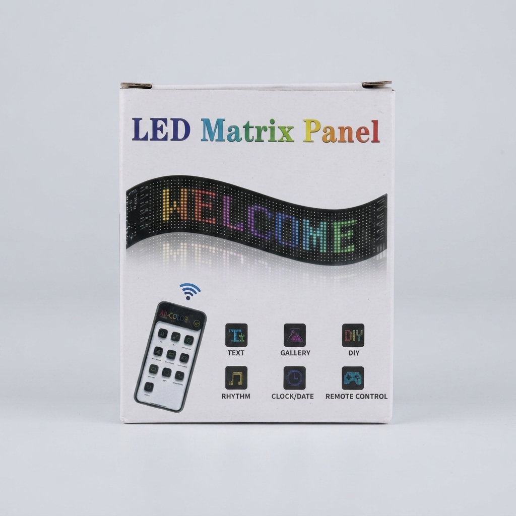 Flexible LED matrix display panel with multi-color digital display