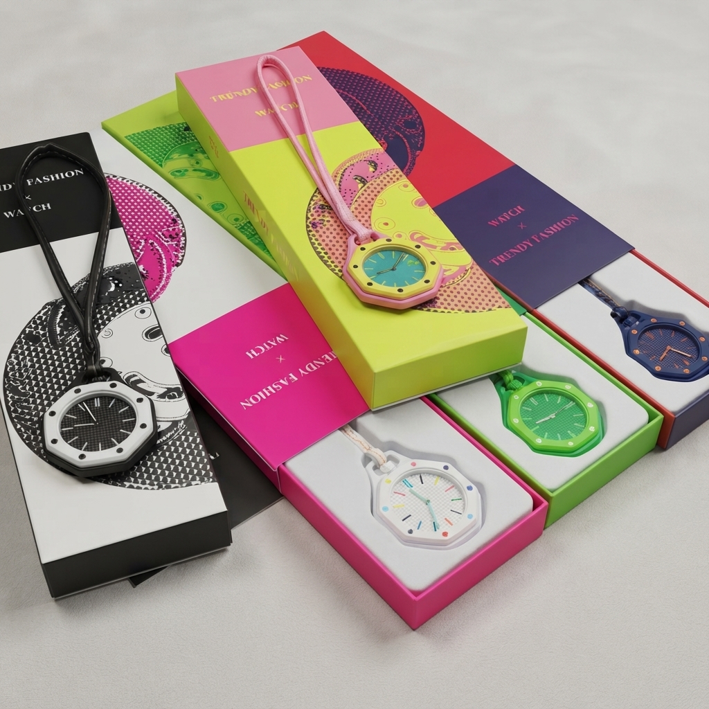 Trendy Fashion Octagonal Lanyard Watch with lanyard strap