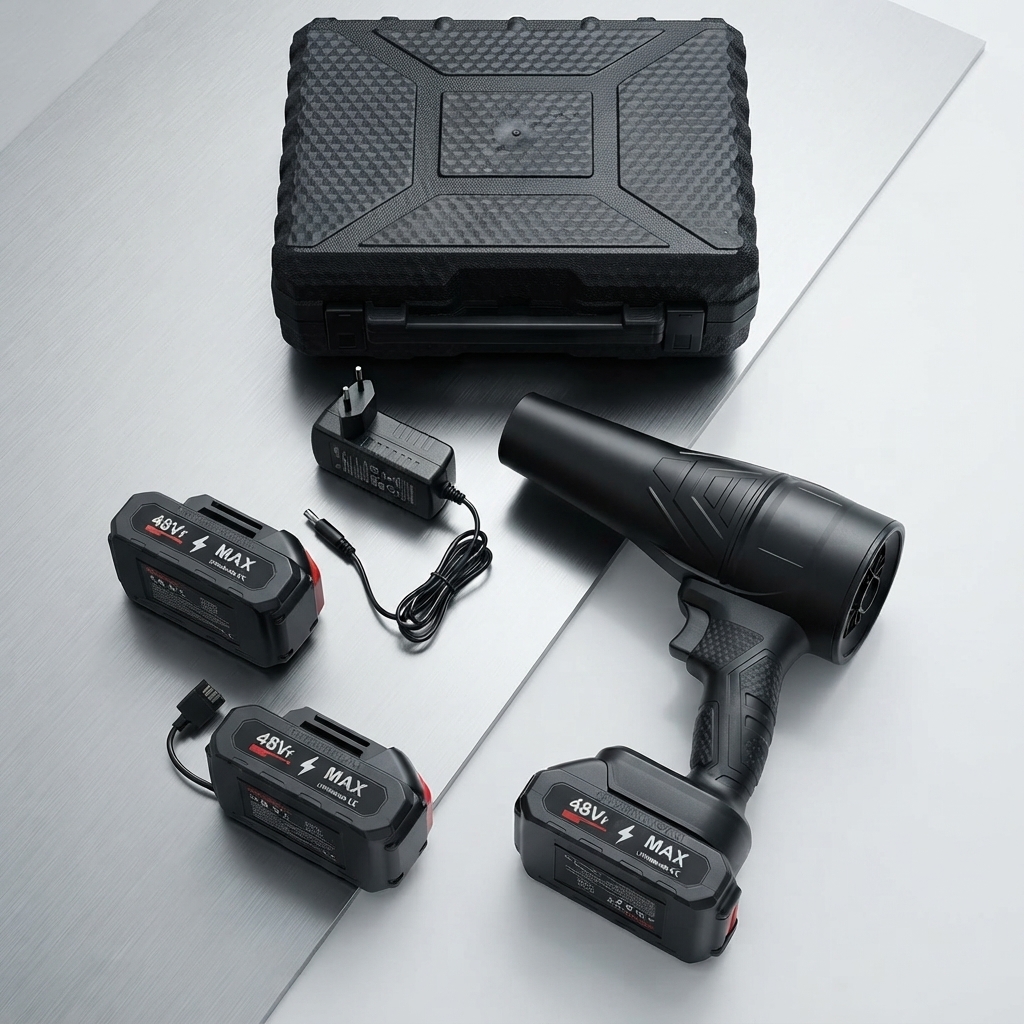 48Vf cordless blower set with batteries and case