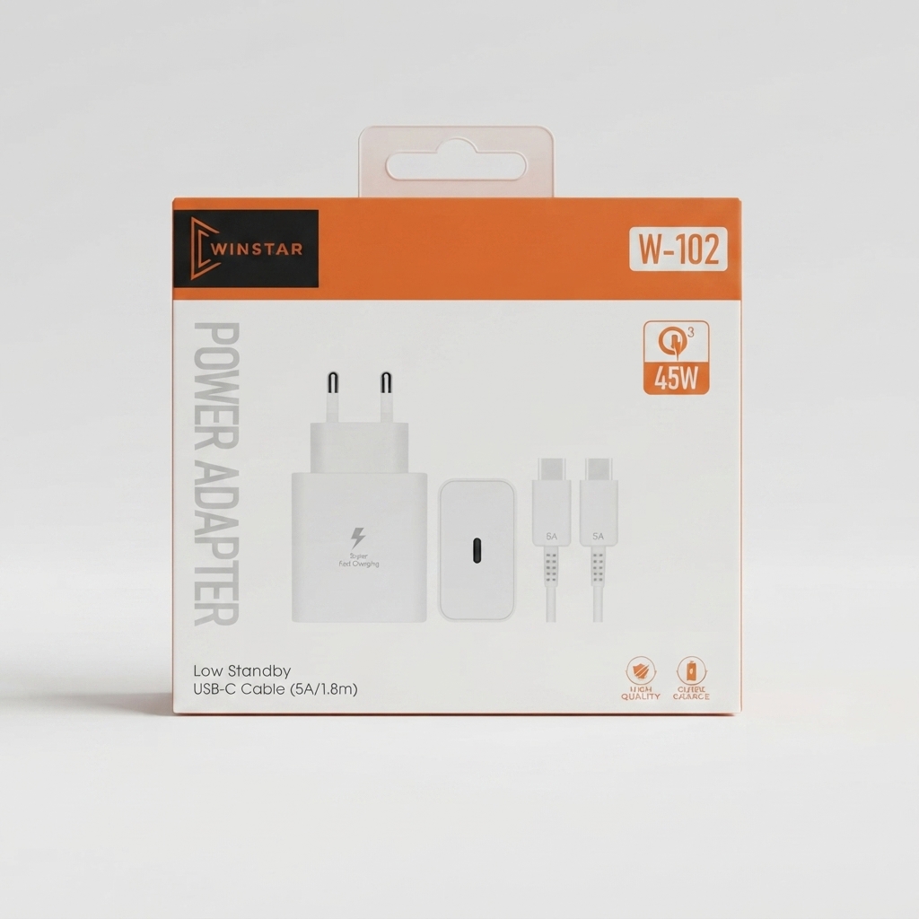 Winstar W-102 45W USB-C power adapter with 5A cable