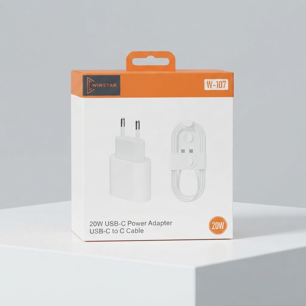 Winstar W-107 20W USB-C power adapter and cable