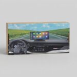 Portable car smart display screen on a vehicle dashboard