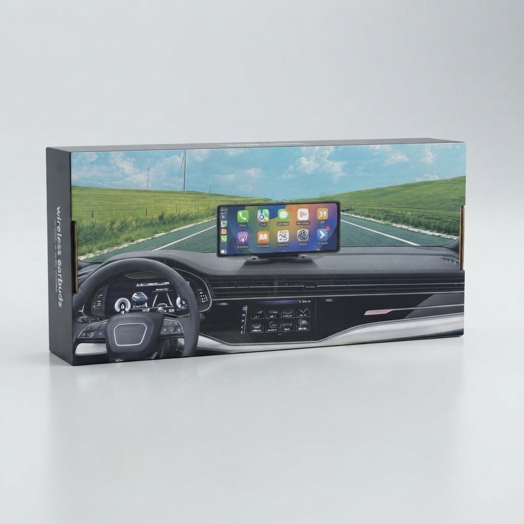 Portable car smart display screen on a vehicle dashboard