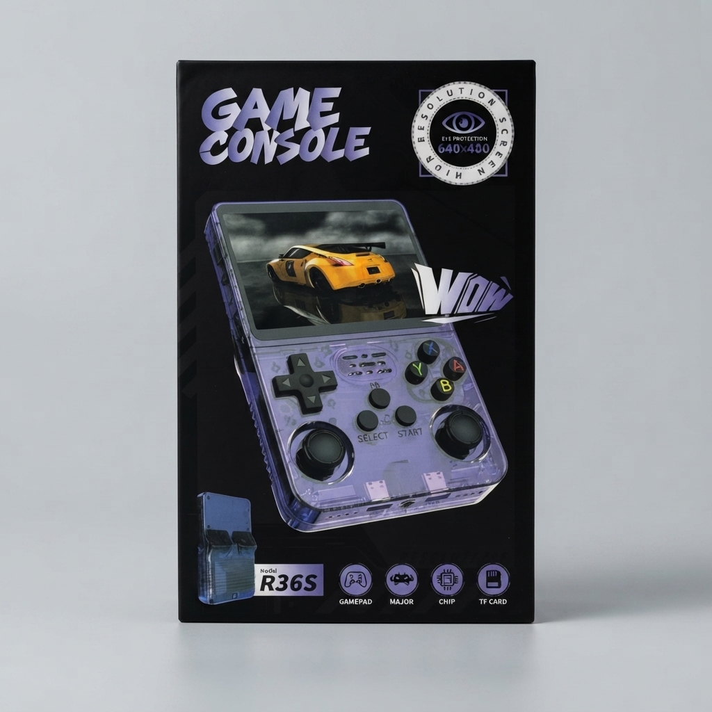 R36S Handheld Retro Game Console packaging R36S Handheld Retro Game Console