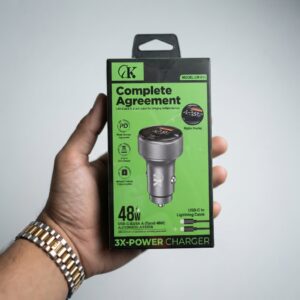 GK CR-011 48W fast car charger with digital display