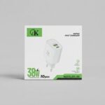 GK CH-011 38W Fast Charger dual port wall adapter