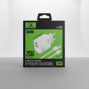 GK CH-213C 20W GaN Fast Charger with cable