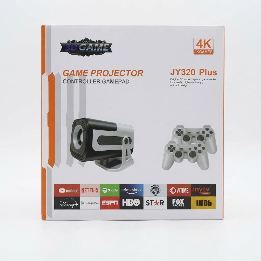 JY320 Plus game projector package with gamepad controllers JY320 Plus game projector with gamepad controllers