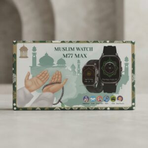 Montre connectée islamique Muslim Watch M77 Max avec bracelet noir