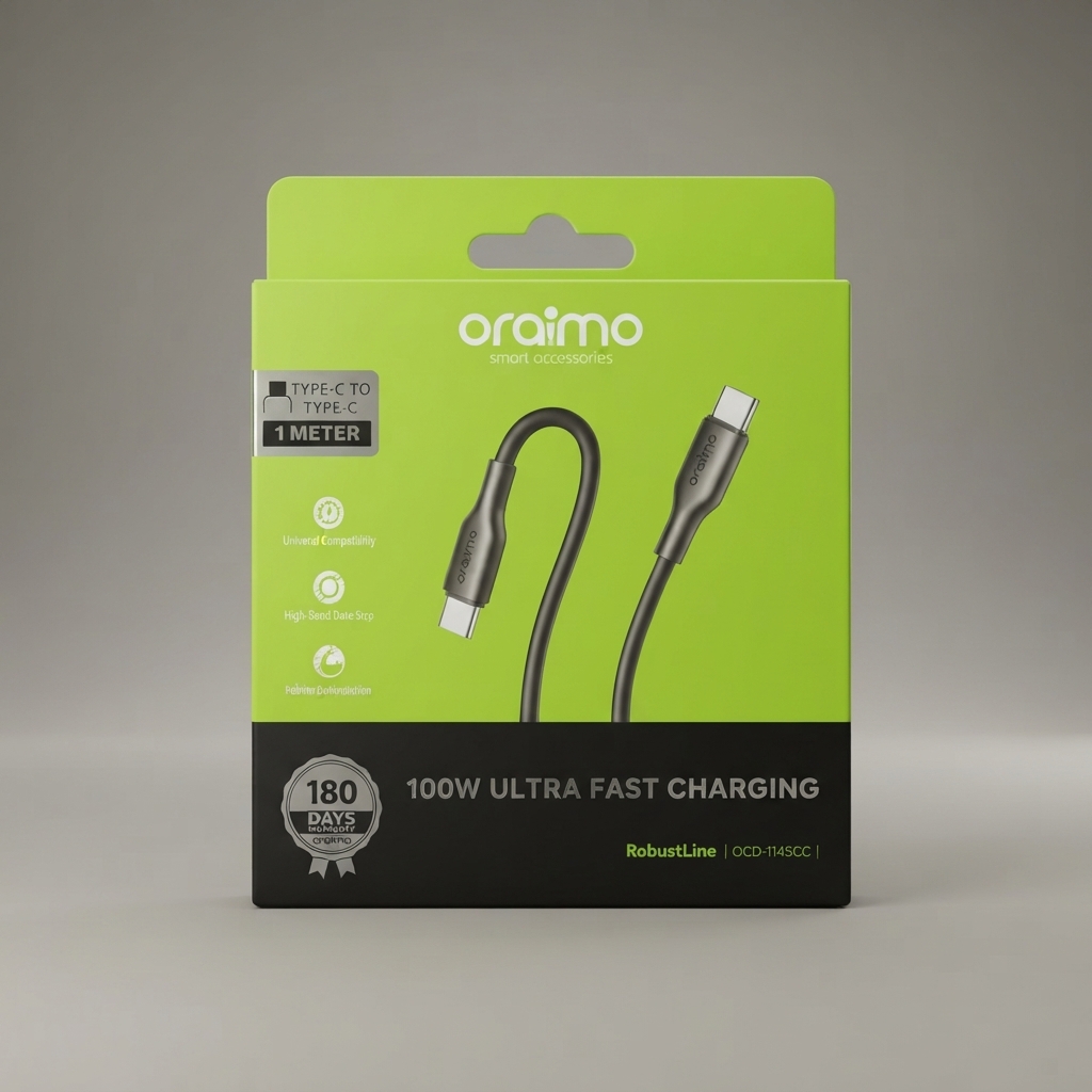 Câble USB-C vers USB-C 100W Oraimo RobustLine OCD-1145CC 1m