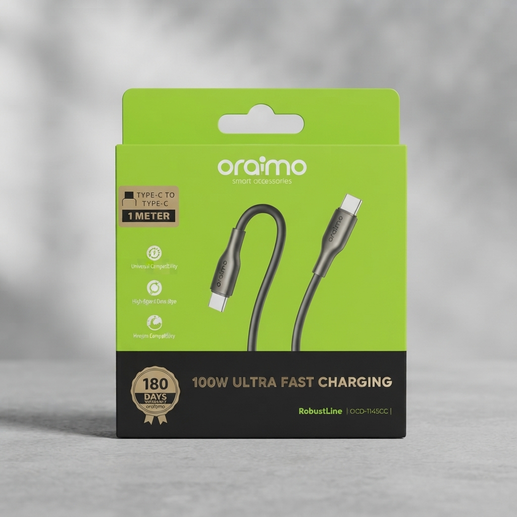 Câble USB-C vers USB-C 100W Oraimo RobustLine OCD-1145CC 1m