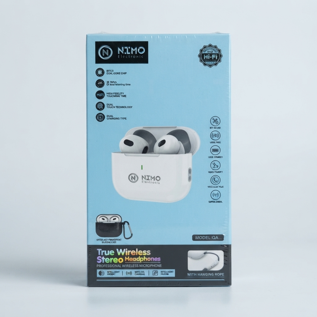 Boîte des écouteurs sans fil NIMO Electronic True Wireless Stereo Écouteurs Sans Fil NIMO Electronic True Wireless Stereo