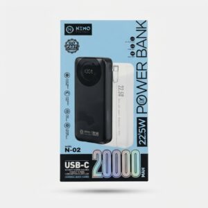Batterie Externe NIMO N-02 20000 mAh 22.5W avec écran numérique et câbles intégrés